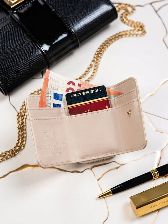 Малък Дамски Портфейл с RFID Бежов