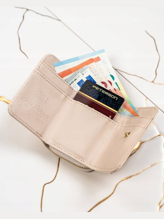 Малък Дамски Портфейл с RFID Бежов