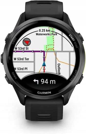 Garmin Forerunner 970 Titanium 47mm Αδιάβροχο Smartwatch με Παλμογράφο (Carbon Gray DLC Titanium with Black and Translucent Whitestone)