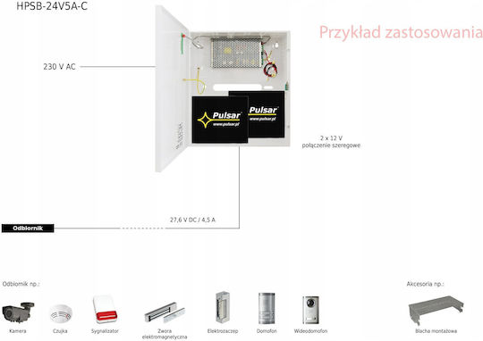 Pulsar Stromversorgung für CCTV-Systeme HPSB-24V5A-C