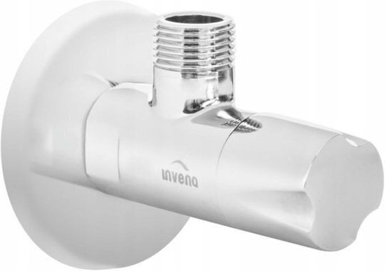 Invena Ъглов Кран Керамична Глава 1 2"x3 8" Бял Zw-49-00b-w