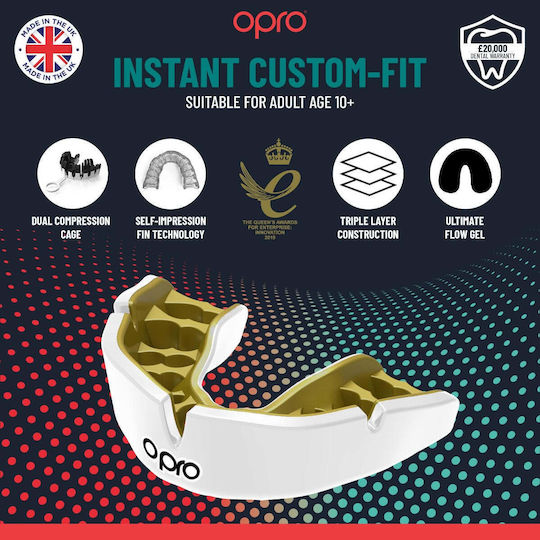 Opro Instant Custom-Fit Mouth Guard Camo Adults Black Blue Silver