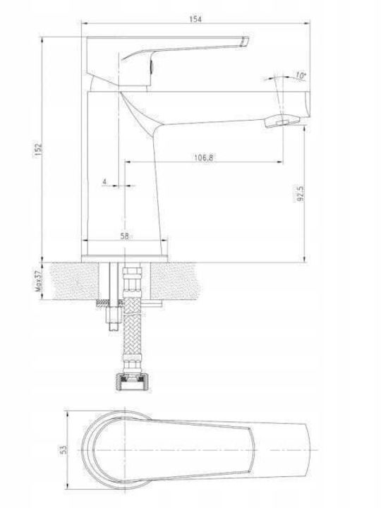 Cersanit Mixing Sink Faucet Black