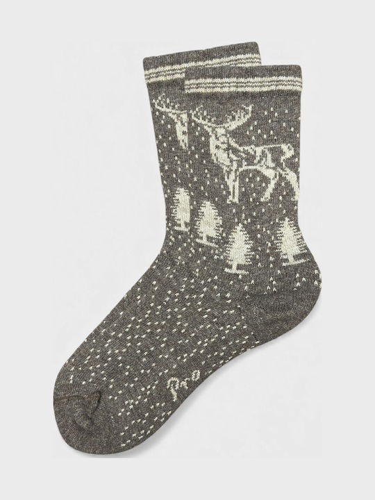 Pro Socks Γυναικείες Χριστουγεννιάτικες Κάλτσες Μολυβί Χρώμα