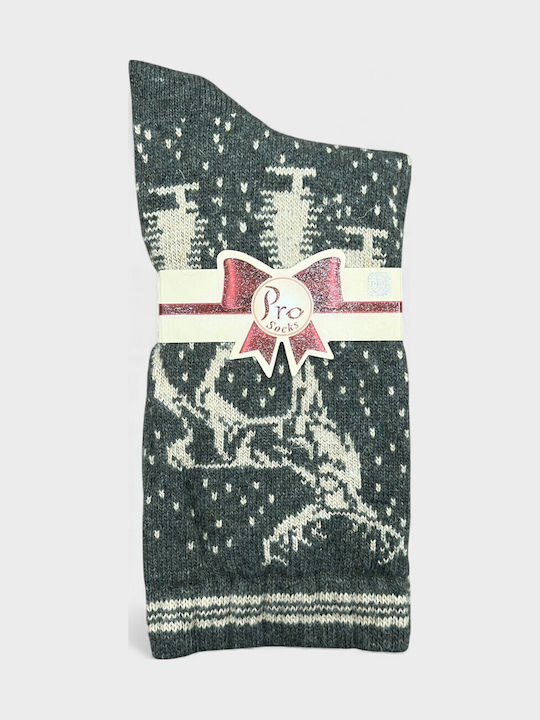 Pro Socks Γυναικείες Χριστουγεννιάτικες Κάλτσες Λαδί