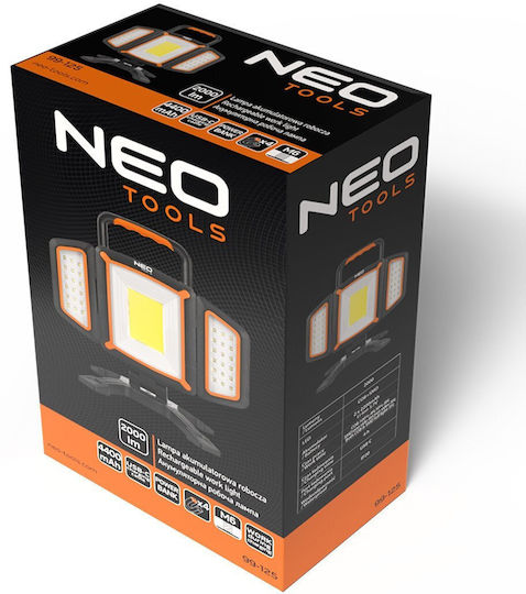 Neo Tools Φωτισμός Εργασίας Επαναφορτιζόμενος LED με Φωτεινότητα έως 2000lm