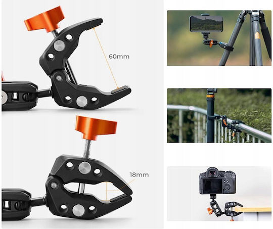 Mounting Holder Vice 2x Clamp Crab Clamp Magic Arm K&F 1.5kg 1/4" MS25 KF31.096