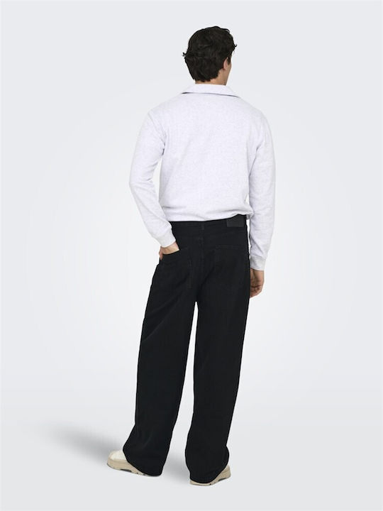 Herren Jeanshose mit Relaxed Passform Schwarz