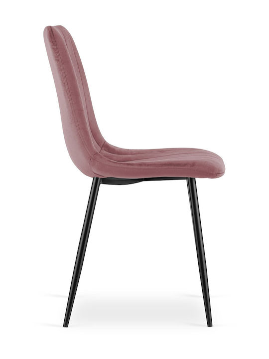 Lava Dining Room Velvet Chair Pink Velvet / Black Legs