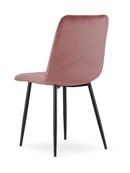 Lava Dining Room Velvet Chair Pink Velvet / Black Legs