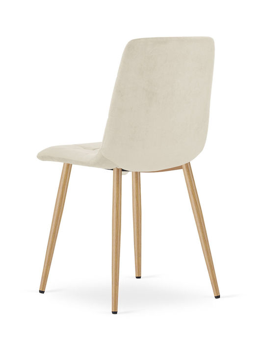Καρέκλες Κουζίνας Βελούδινες Beige 3τμχ