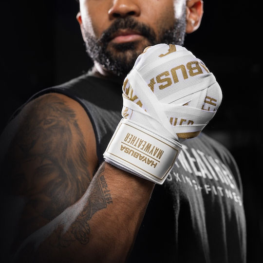 Μπαντάζ Hayabusa Mayweather 180” Deluxe Hand Wraps White Gold