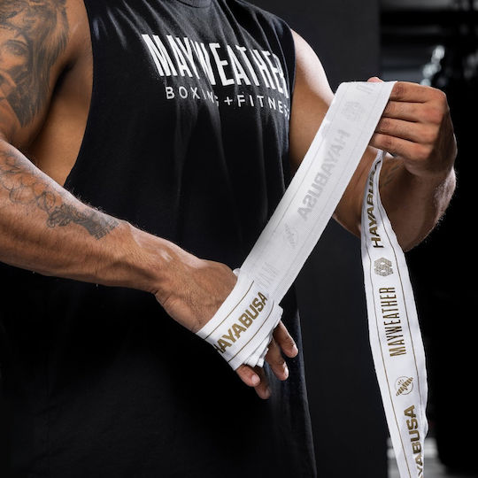 Bandage Hayabusa Mayweather 180” Stretch Hand Wraps White Gold