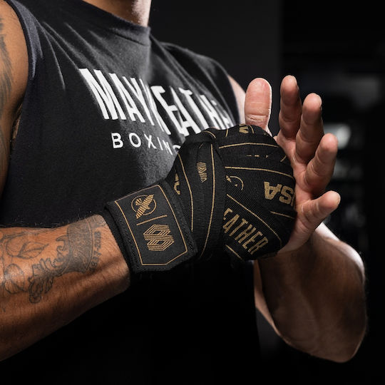 Бандажи Hayabusa Mayweather 180” Stretch Hand Wraps Черно Златно