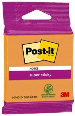 Post-it Супер Лепящи Самозалепващи Листчета 76x76mm 45 Листа Многоцветни