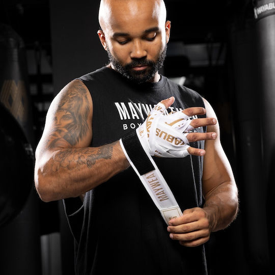 Μπαντάζ Hayabusa Mayweather 180” Deluxe Hand Wraps White Gold