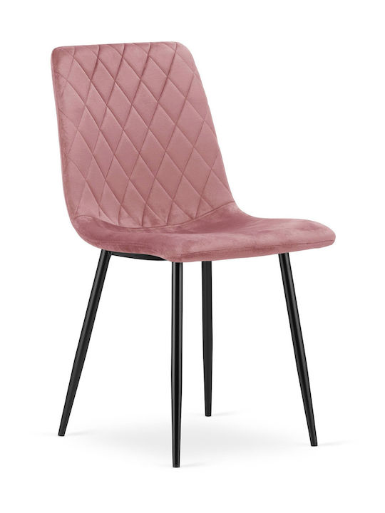 Turin Scaune Sala de mese Catifelate Pink Velvet 3buc