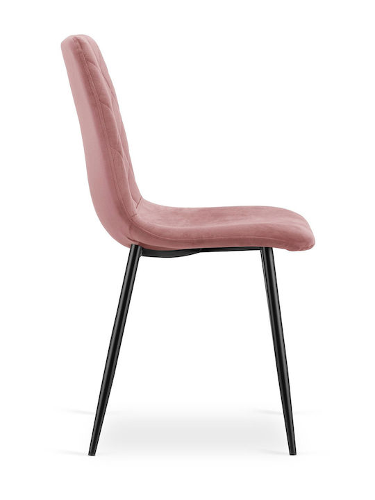 Turin Scaune Sala de mese Catifelate Pink Velvet 3buc