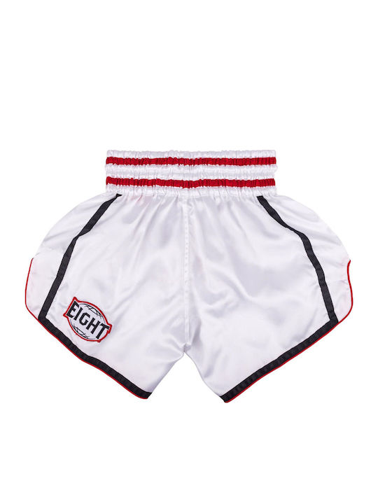 8 Weapons Bangkok Muay Thai Boxing Shorts White Black