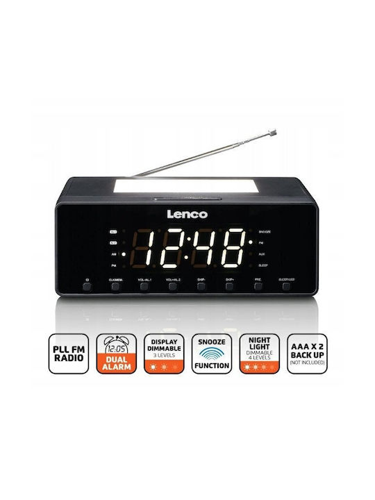 Lenco Lenco Tischuhr Digital LED Schwarz CR-540BK
