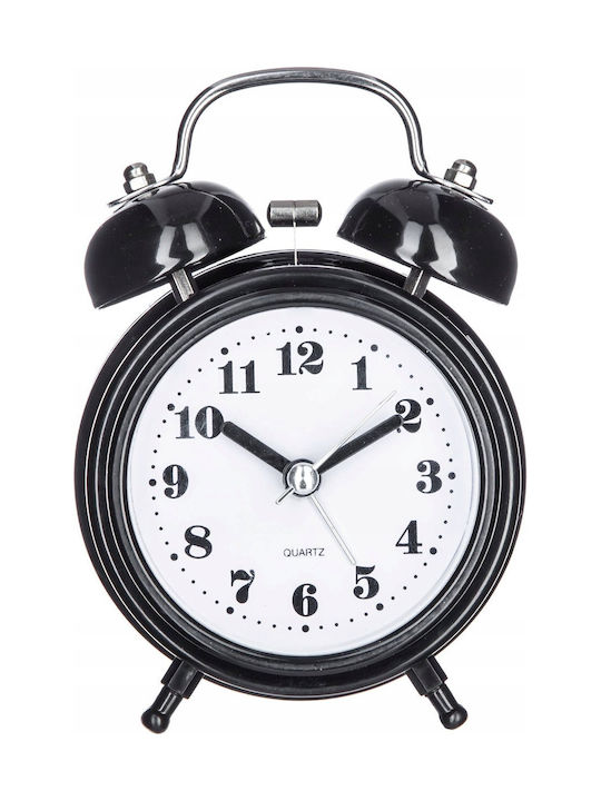Atmosphera Quiet Tabletop Clock with Indicators Plastic with Alarm Clock Black