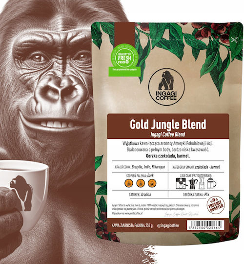Ingagi Kaffee Gold Jungle Blend Ganze Bohnen Kaffee 1kg