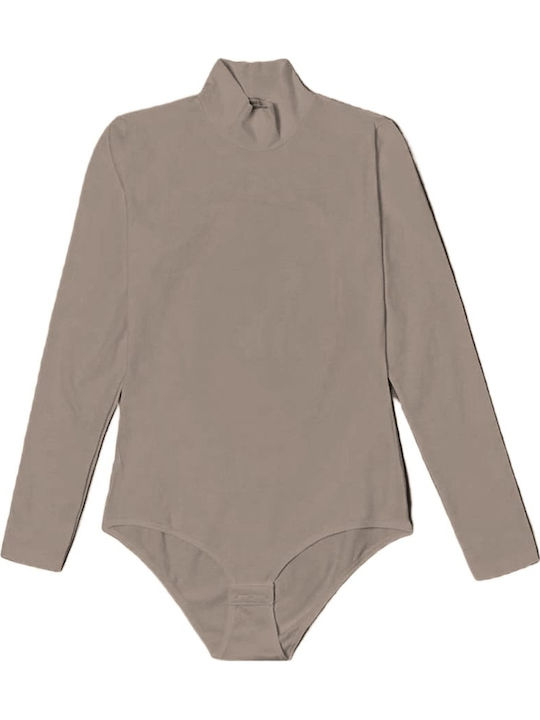 Jadea Mokha Baumwoll Langarm Rollkragen Damen-Bodysuit 4153