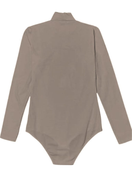 Jadea Mokha Baumwoll Langarm Rollkragen Damen-Bodysuit 4153