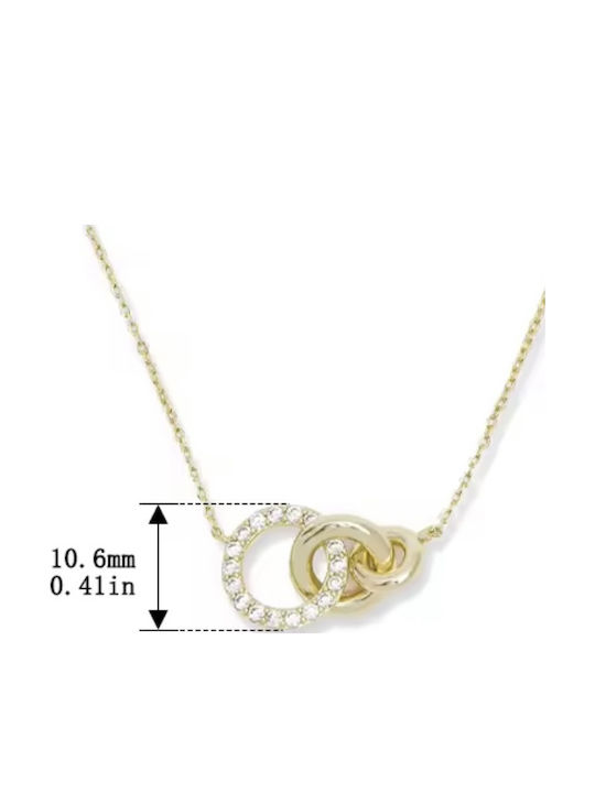 Necklace Double from Gold Plated Silver with Zircon