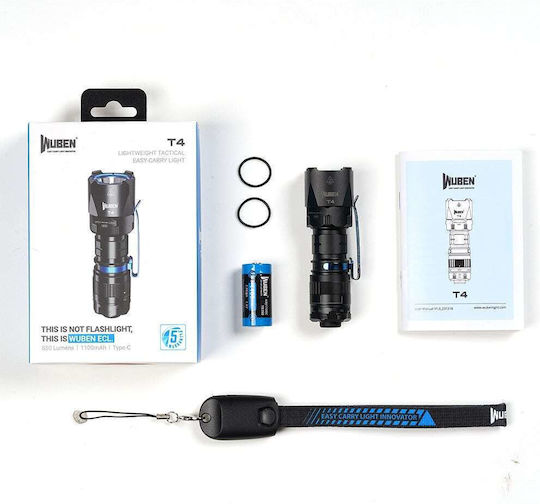 Wuben Flashlight LED IP68 with Maximum Brightness 850lm Black