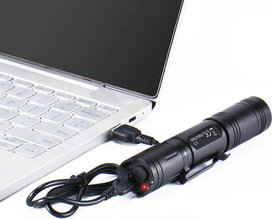 Wuben Rechargeable Flashlight LED IP68 with Maximum Brightness 1200lm Black