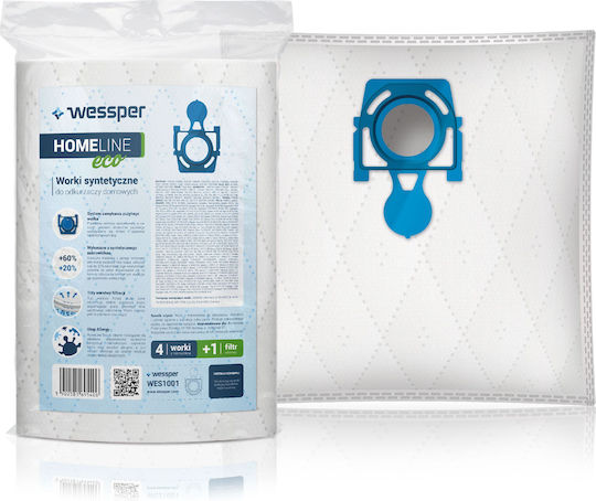 Wessper Vacuum Cleaner Bags 4pcs Compatible with Vacuum Cleaner Zelmer