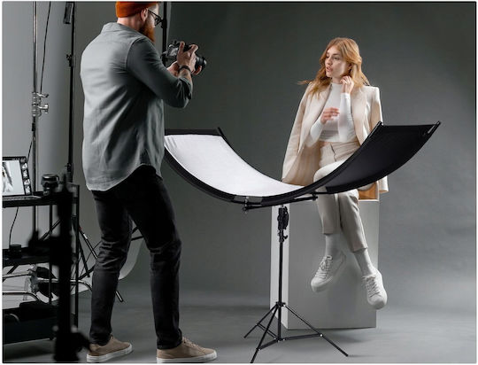 Studio Photography Reflector 4-in-1 U-Shaped Curved 180x60cm + K&F Tripod Stand KF18.0012 Curved Reflectors