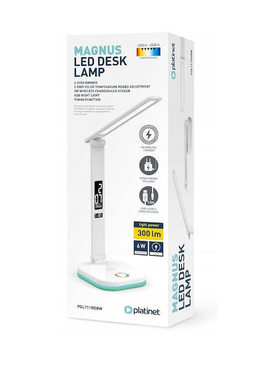 Platinet Lamp LED Φωτιστικό Γραφείου σε Λευκό Χρώμα
