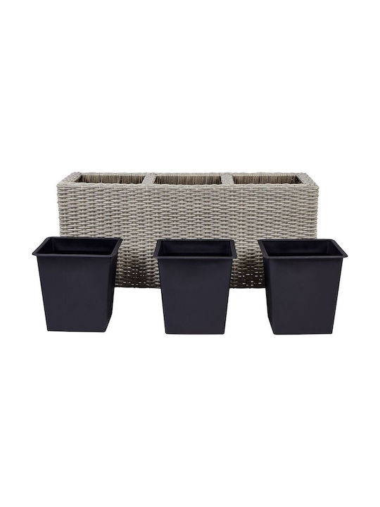 Beliani Pot Plastic Brown