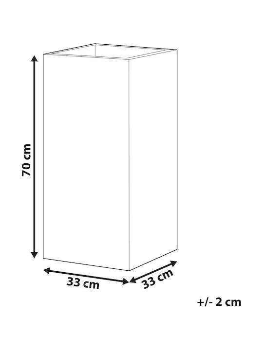 Beliani Γλάστρα Πήλινη Γκρι 33x33x70εκ.