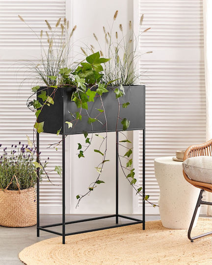 Beliani Topf Metallisch Black