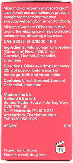 Miaroma Geranium Αιθέριο Έλαιο Γεράνι 10ml