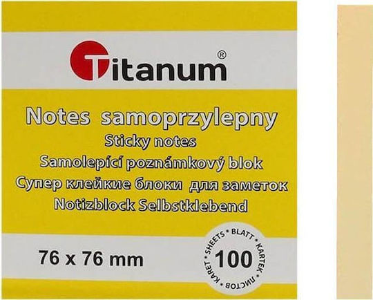 Σημειωματάρια Αυτοκόλλητα Titanum 76x76mm 100 Φύλλα Κίτρινα
