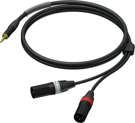 Καλώδιο Procab Καλώδιο Procab Pra712/3 Βύσμα 3,5mm M Στερεοφωνικό 2x Xlr M 3m