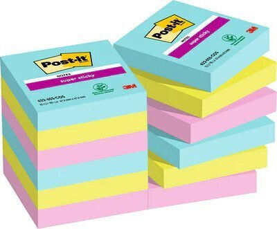 Post-it 3m Post-it Super Sticky Notes 47.6x47.6mm 12x90 Sheets Cosmic Palette