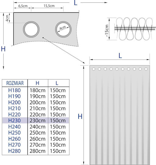 Hobbygarden 230 Εκ Κουρτίνα Wave Ποπλί
