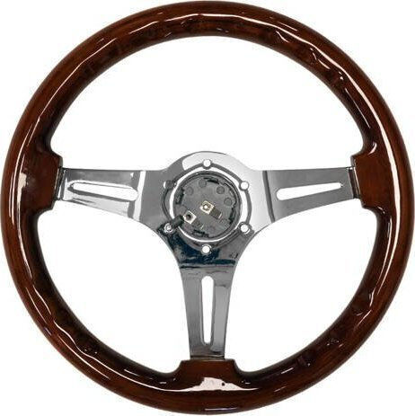 MTuning Volan Auto Lemnos cu Diametru 35cm Argintiu