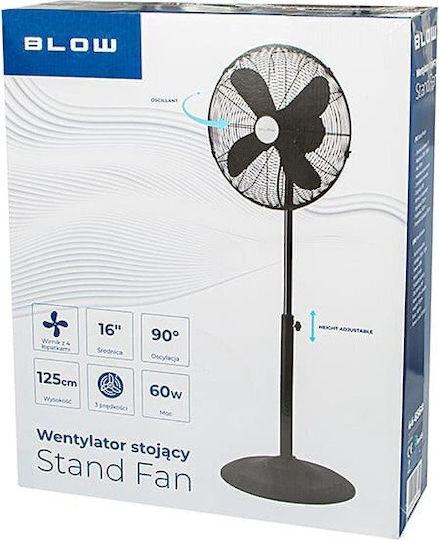 Blow Ανεμιστήρας Ορθοστάτης 60W Διαμέτρου 40.64cm Μαύρος