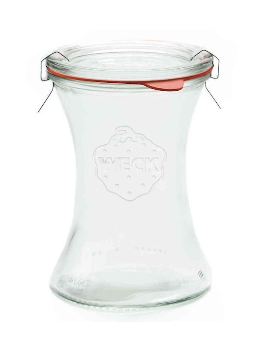 Weck Set of 6pcs Jars General Use with Lid Glass Transparent 370ml