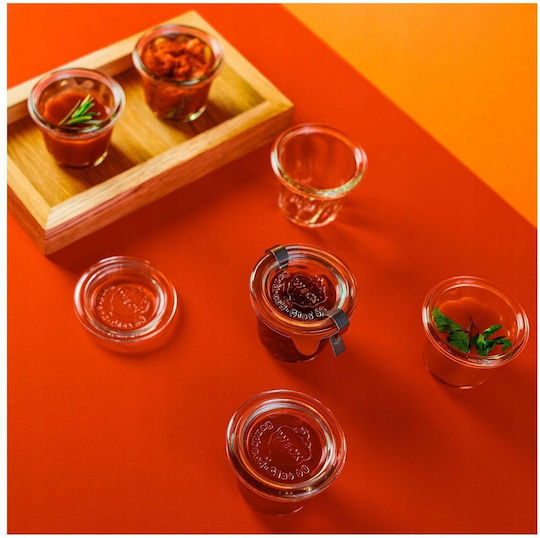 Weck Set of 6pcs Jars General Use with Lid Glass Transparent 280ml
