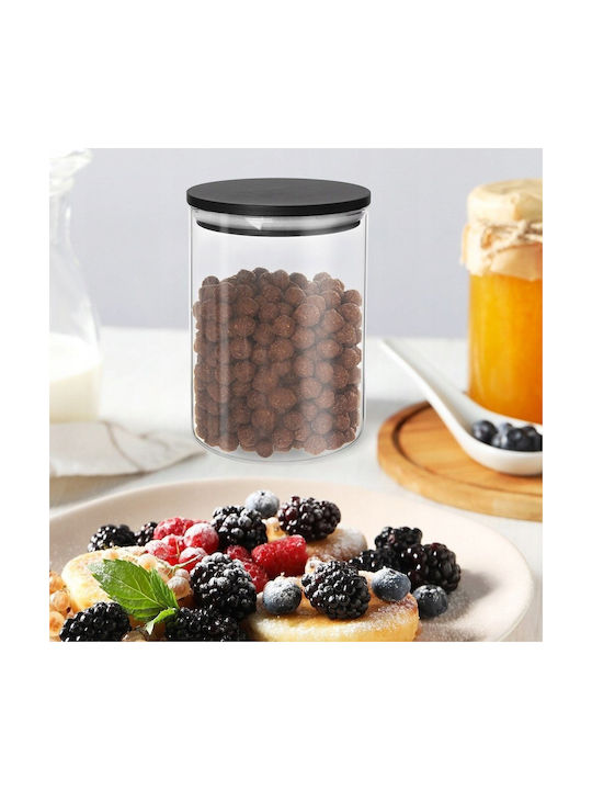 Orion Vase General Use with Lid Glass Transparent 600ml