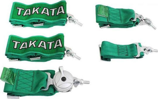 Mtuning_f 5-point 3" Green Racing Harness Takata Replica