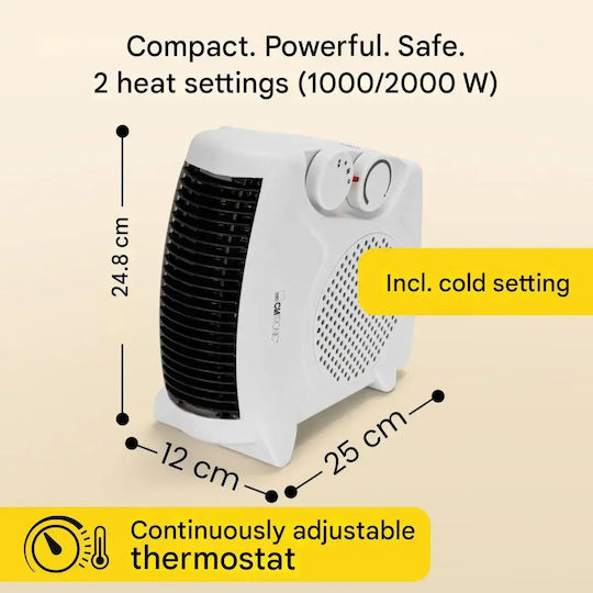 Clatronic Acasă Fan Heater Room Floor Alb 2000W