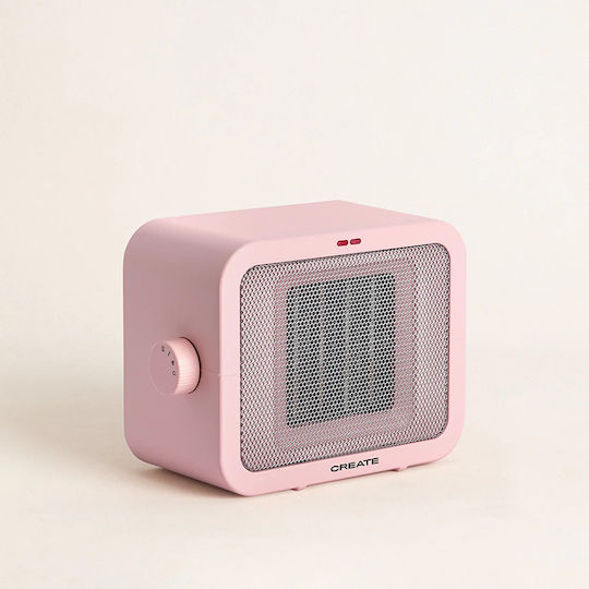 Create Warm Box Ceramic Fan Heater Room Floor Pink 1500W